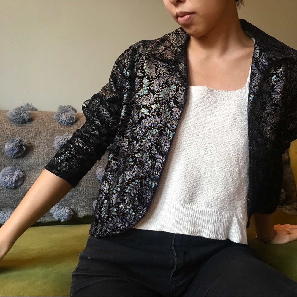 Vintage velvet metallic blazer